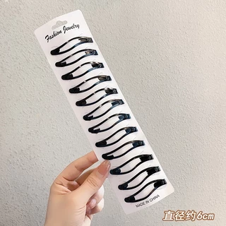 กิ๊บติดผมหน้าม้าด้านข้าง สีดํา เครื่องประดับผม แฟชั่นสําหรับเด็กผู้หญิง