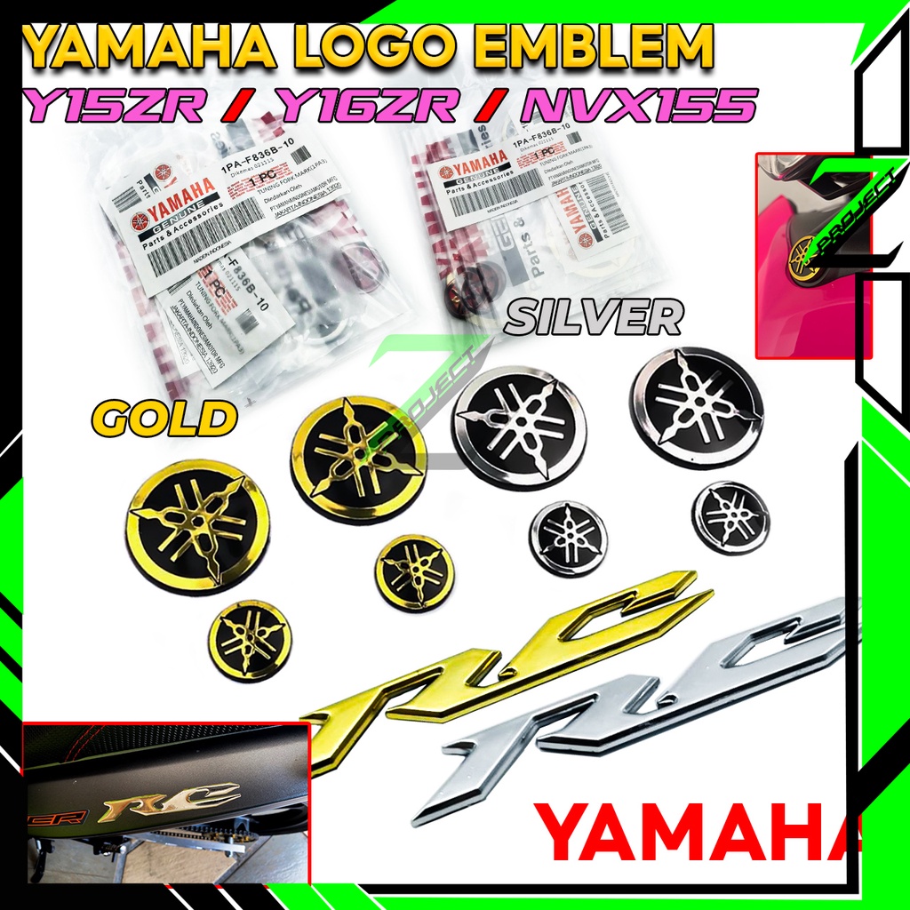 Yamaha Emblem Y15zr Y16zr Nvx155 สีเงิน/ทอง