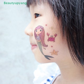 [Beautyupyang] สติกเกอร์รอยสักชั่วคราว ลายการ์ตูนนางเงือก กันน้ํา สําหรับเด็ก