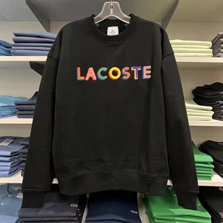 LACOSTE เสื้อกันหนาวลําลอง คอกลม สีพื้น แฟชั่นสําหรับผู้ชาย และผู้หญิง