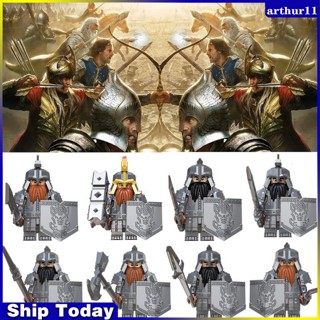 Arthur ของเล่นตัวต่อเลโก้ The Hobbit Dwarf Minifigure Durins folk Dáin II Ironfoot KT1040 The Lord Of The Rings 8 ชิ้น ต่อชุด