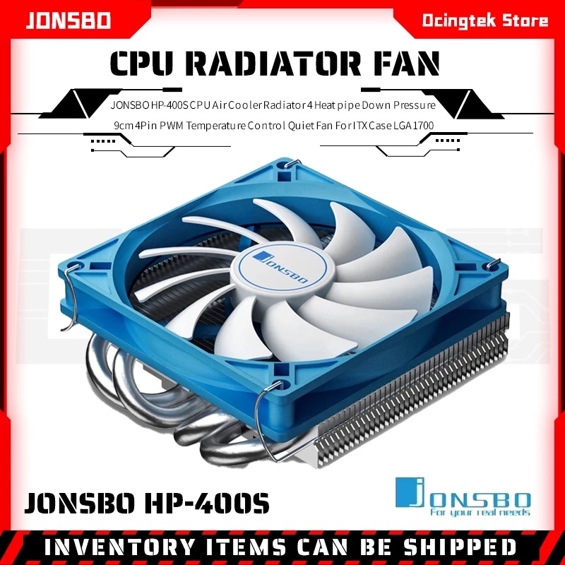 Jonsbo HP400S หม้อน้ํา Push-down CPU Cooler 4 ท่อความร้อน ultra-thin itx all-in-one หม้อน้ํา 4Pin PWM พัดลม LGA1700 115X 1200 AM4