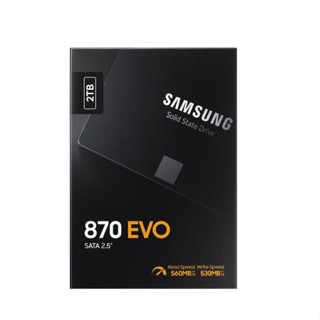 Samsung 2TB 870 EVO SATA III เครื่องอ่านข้อมูลภายใน SSD ขนาด 2.5 นิ้ว เขียน:560MB/s เขียน:530MB/s