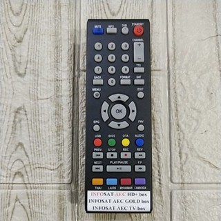 รีโมท TV รุ่น INFOSAT AEC HD+ box/AEC GOLD box/AEC TV box ตามภาพใส่ถ่านใช้งานได้เลย