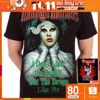 เสื้อวง Marilyn Manson เสื้อยืด มาริลีน แมนสัน เสื้อคอฟิต แฟชั่น เสื้อวินเทจ RCM676