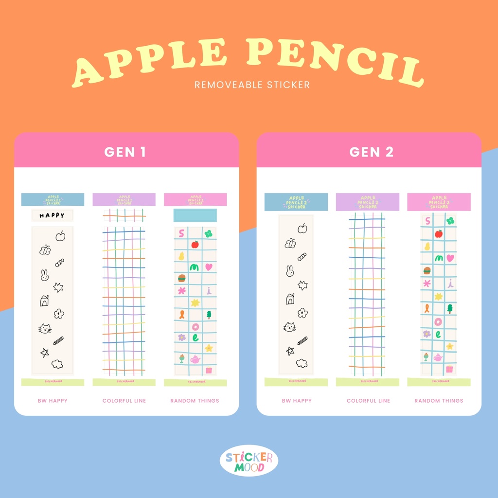 **ทักแชทขอโค้ด**  💖🍎สติกเกอร์แปะปากกา Apple pencil sticker Gen1 Gen2 💖🍎(รหัส : SF_007-12)