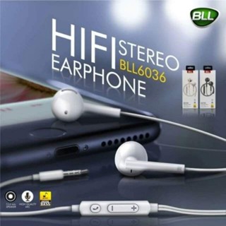 หูฟัง BLL รุ่น 6036 Heavy Bass Sound Earphone ให้เสียง Heavy Bass Stereo เชื่อมต่อด้วยสาย AUX 3.5 mm