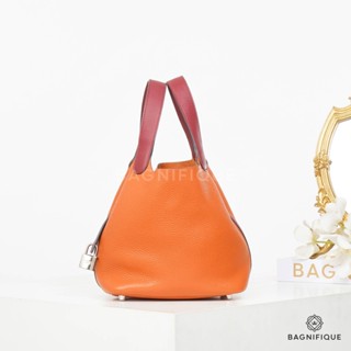 HERMES PICOTIN 18 2 TONE ORANGE ROUGH CLEMENCE SHW