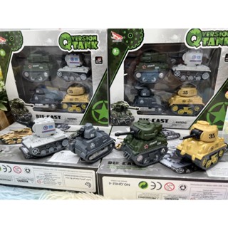 🌈ของเล่น ของเล่นเด็ก รถทหาร รถถัง TANK Military Tank รถโมเดล รถทหารเด็กเล่น Pullback model no.QH02-4