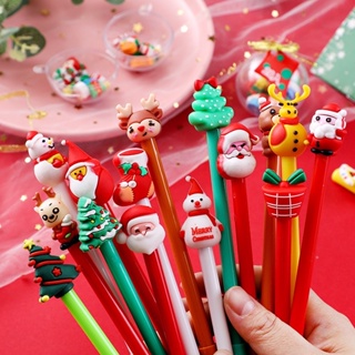 ปากกาเจล ✨ ปากกาคริสต์มาส ปากกาตุ๊กตาคริสมาส Christmas เครื่องเขียนคริสต์มาส ลายคริสต์มาส หมึกสีดำ หมึกชัด เขียนลื่น 🎉🎄