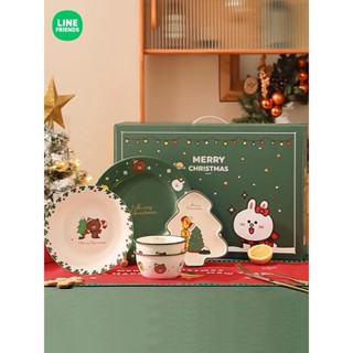 พรีออเดอร์-🎄🍽 ชุดจานข้าวเซรามิก LINE FRIENDS