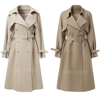 2 สี / S-XL (พร้อมส่ง) เสื้อโค้ท เทรนช์โค้ท โค้ท รุ่น โค้ทยาว พร้อมเข็มขัด Trench Coat Valentiie