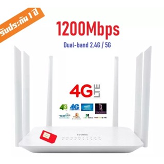 4G WifiRouter 1200Mbps Dual-Band 2.4G+5Ghz เร้าเตอร์ 6 เสา ใส่ซิม รองรับ 3G+4G ทุกเครือข่าย Melon LT21