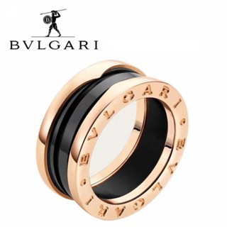 Bvlgari แหวนเซรามิค ทูริง สีดํา และสีขาว แฟชั่นฤดูใบไม้ผลิ P831