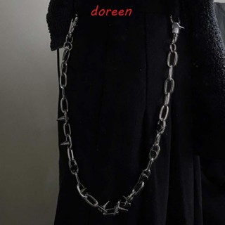 Doreen โซ่คาดเอว อินเทรนด์ ฮิปฮอป สีเงิน โลหะผสม สําหรับนักเรียน ผู้ชาย ผู้หญิง โซ่กางเกง