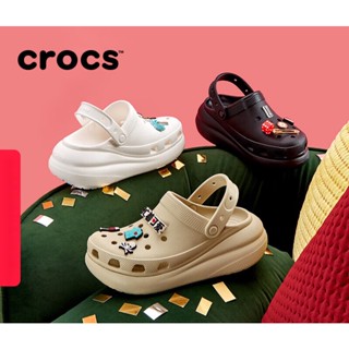 crocs แท้ CLASSIC CRUSH CLOG รองเท้า crocs แท้ผู้หญิง ส้นหนา 7 ซม. เสริมส้น เหมาะกับเดินชายหาด สไตล์คลาสสิก สําหรับผู้หญ