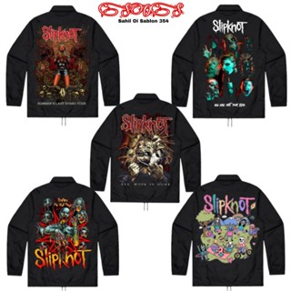 เสื้อแจ็กเก็ต COACH BAND SLIPKNOT WINDBREAKER BAND โลหะ สีดํา สําหรับผู้ชาย ผู้หญิง ผู้ใหญ่