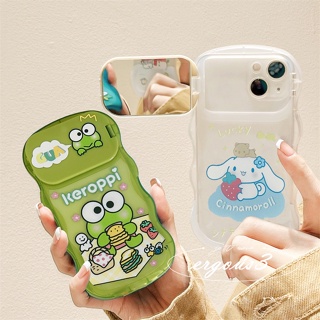 เคสโทรศัพท์มือถือนิ่ม แบบใส ลายการ์ตูน Cinnamoroll และ Kero Kero Keroppi น่ารัก สําหรับ iPhone 14 13 12 11 Pro Max X XR Xs Max