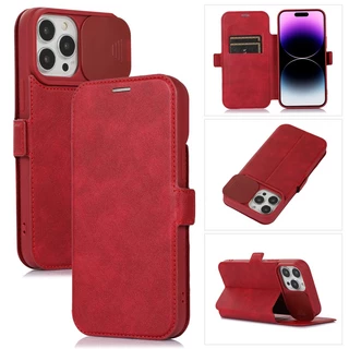 ใหม่ เคสโทรศัพท์มือถือหนัง ฝาพับ ป้องกันเลนส์กล้อง สีโรสโกลด์ พร้อมช่องใส่บัตร สําหรับ IPhone 15 14 Plus 13 12 11 Pro Max