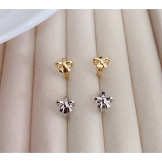 150_goodgift_station -  Bowknot earrings s925 silver ต่างหูเงินแท้ s925 ห่วงกลมแบบล็อค ด้านหน้าเป็นรูปโบว์