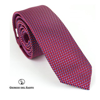 Giorgio Del Sarto Necktie 6 cm Red with Fabric Texture เนคไทสีแดงมีเท็กเจอร์