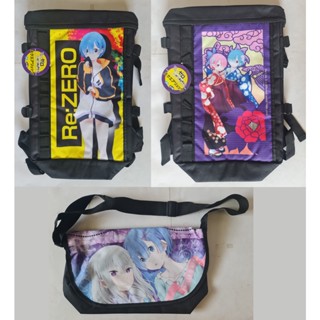 ของสะสมอนิเมะจาก เรื่อง Re:Zero Rem/Ram Backpack Bag Harajuku Satchel Shoulder Bag Anime Bandai Japan