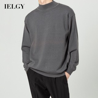 IELGY เสื้อกันหนาว คอเต่า ผ้าขนสัตว์ แบบเข้ารูป สไตล์เกาหลี สําหรับผู้ชาย