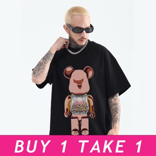 Buy 1 Tke 1 Bearbrick Oversized T Shirt for Men Cotton Tshirts Trendy Short Sleeve Fashion Topเสื้อยืด