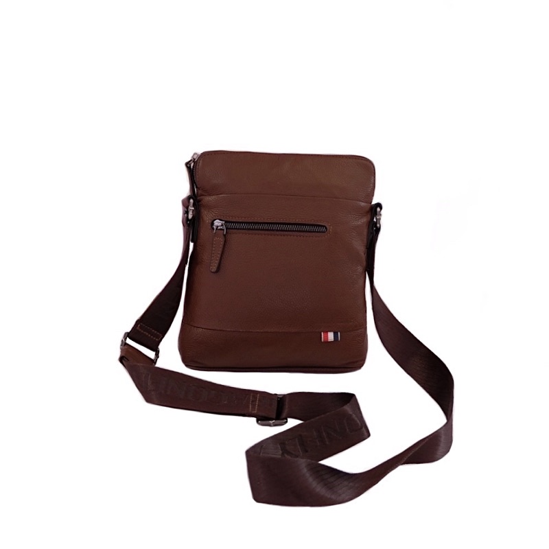 [กระเป๋ามือสอง] 🤎 RED DRAGONFLY 🤎 ของแท้! cross body! หนังวัวแท้ 8นิ้ว สีน้ำตาล กระเป๋าสภาพดี กระเป๋