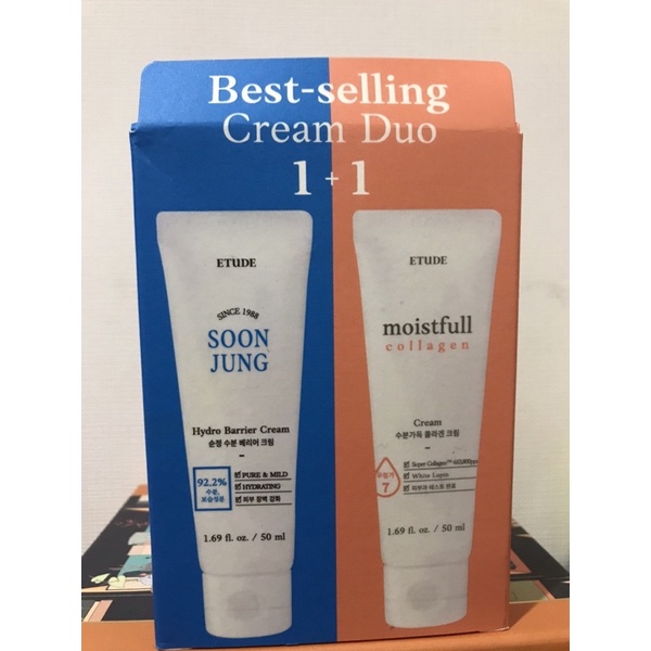 ETUDE Best Cream Duo Soon Jung Hydro Barrier Cream &amp; ETUDE Moistfull Collagen Cream