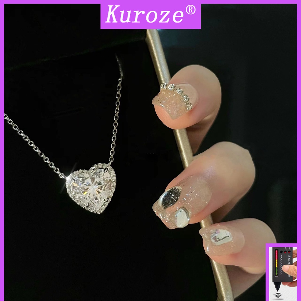สร้อยคอ Moissanite รูปหัวใจหรูหรา Kuroze Pt950
