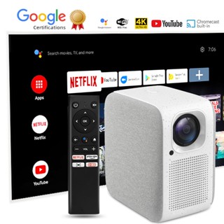 การค้นหาด้วยเสียงของโปรเจ็กเตอร์ Projector 4k Ultra HD Original Certified Android System10.0 voice search 400 ANSI lumens Dual WIFI with Bluetooth Built-in Youtube, netflix software All-in-one optical machine ilepo การกำหนดค่าระดับไฮเอนด์android projector