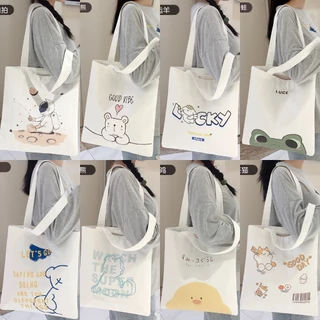 กระเป๋าผ้ามินิมอล 10 ลายสกรีน ขนาด 31x34cm tote Bag กระเป๋าผ้า