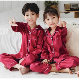 TT2222 ชุดนอนเด็กแขนยาวขายาว น่ารักๆผ้าซาติน ราคาถูกๆนิ่มใส่สบายมาแรงในขนาดนี้ สไตล์เกาหลี (สินค้าพร้อมส่ง)