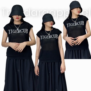เสื้อ knit korea style แขนกุด code:2964 ดำ