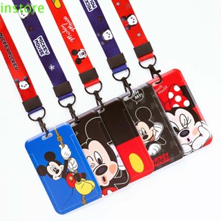 พร้อมส่ง กระเป๋าใส่บัตรเครดิต ลายการ์ตูนมิกกี้ มินนี่เมาส์ พร้อมสายคล้อง สําหรับเด็ก