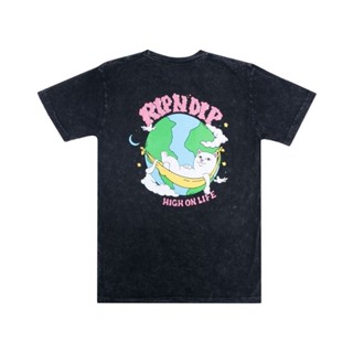 SLUM LTD - Ripndip F22 High On Life Tee Black Mineral Wash