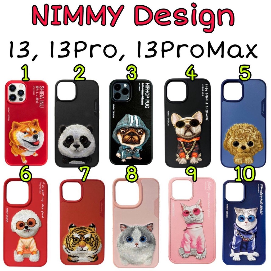 NIMMY เคสมือถือ 3D น้องหมา น้องแมว สุดน่ารัก ลายปัก iPhone 13 /13 Pro/13Pro Max /12 / 12pro / 12pro max