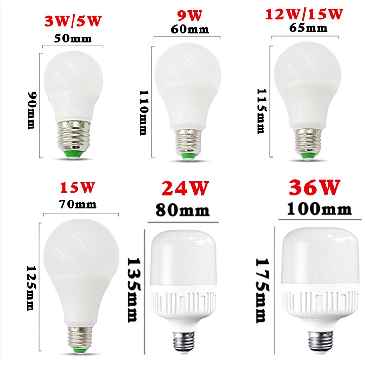 หลอดไฟ LED DC 12-85V 9W 15W ขั้ว E27 รูปที่ 7