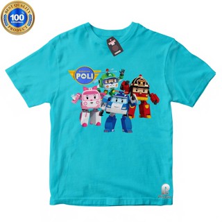 เสื้อยืด ผ้าฝ้าย พิมพ์ลาย Robocar POLI แฟชั่นสําหรับเด็กผู้ชาย และผู้หญิง