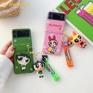 Wenwen เคสโทรศัพท์มือถือ ลายตํารวจ พร้อมจี้ห้อย สําหรับ Samsung Z Flip4 Z Flip3