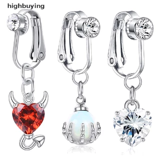 [highbuying] 1 ชิ้น แหวนปุ่มท้องปลอม คลิปบนท้อง ไม่ใช่สะดือ แหวนใหม่ สต็อก