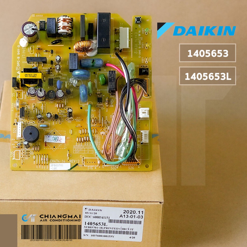 1405653 / 1405653L แผงวงจรแอร์ Daikin แผงบอร์ดแอร์ไดกิ้น แผงบอร์ดคอยล์เย็น รุ่น FTE09DV2S, AT09DV2S,