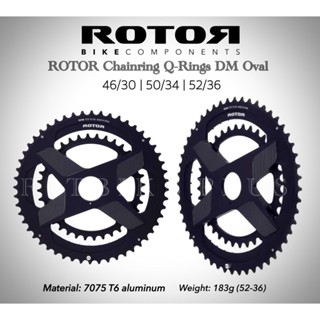 ใบจาน Rotor Aldhu Q-Rings&amp; NO-Q DM Round Chainring 46/30 50/34 52/36