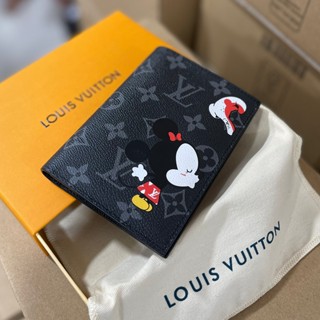 LOUIS  VUITTON PASSPORT CASE HOLDER MONOGRAM MICKEY PRINT +หนังแท้