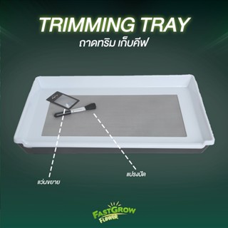 Trimming Tray ถาดทริมดอก ถาดทริมดอก stainless steel 150 ไมครอน แถม แว่นขยาย แปรงปัดเกษร