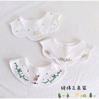 เซ็ตผ้ากันเปื้อน ผ้าซับน้ำลายเด็ก 3 ชิ้น พร้อมปักชื่อฟรี 3 ชิ้น+ห่อของขวัญ+การ์ด
