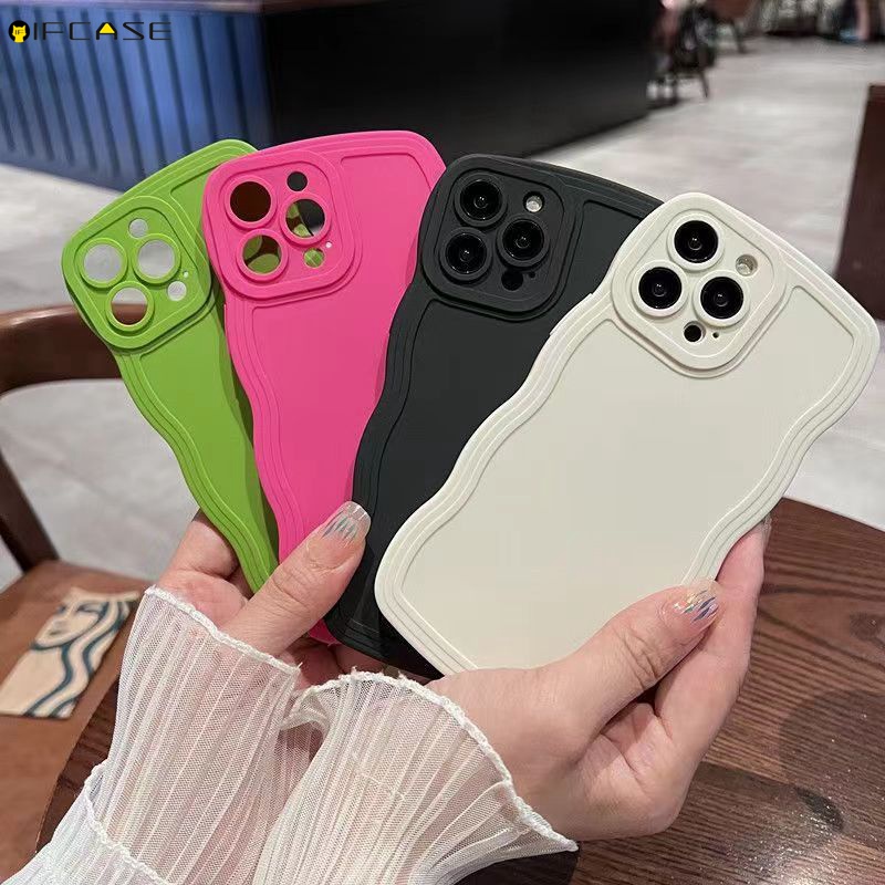 SAMSUNG สําหรับsamsung Galaxy A12 A11 A04s A03 A02s M32 4G M12 M11 เคสโทรศัพท์Wave CandyสีสีสันธรรมดาMatte Simpleสีทึบน่ารักซิลิโคนเหลวนุ่มกรณีฝาครอบ
