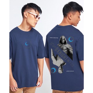 Mens Blue Moon Knight X Mr. Knight Graphic Printed Oversized T-shirt เสื้อผู้ชายเท่ เสื้อเชิ้ต