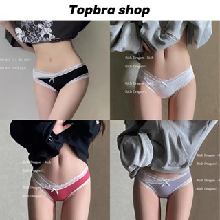  Topbre_Shop กางเกงชั้นใน ผ้าฝ้าย เอวต่ํา แต่งลูกไม้ ระบายอากาศ เซ็กซี่ สไตล์ญี่ปุ่น สําหรับผู้หญิง ผ้าฝ้าย CDA103